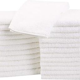 AYUS Premium Soft Feel FaceTowels Set, (12 x 12 inches) 100% Cotton, Ultra Soft and Highly Absorbent 500GSM Towels for Bathroom, Gym, Shower, Hotel, and Spa (White) Pack of 6-7