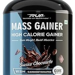 Ripped Up Nutrition Mass Gainer with 81g Carbs in 100gm Serving | High Calorie Weight Gainer Powder | Reduces Muscle Breakdown | Muscle Mass Gainer (2.7 Kg (6 lbs), Swiss Chocolate)-image-31