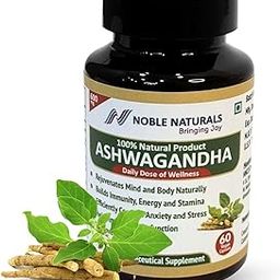 Noble Naturals Ashwagandha 600mg – 100% Natural Withania Somnifera | Relieves Stress, Boosts Energy & Immunity | Mind & Body Rejuvenation | 60 Veg Capsules-image-9