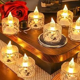 The Decor Affair Flameless Crystal Candle Lights of Flashing Battery-Powered LED Small Round Candles, Suitable for Weddings, Dining Tables, Marriage proposals, Home Decoration. (Pack of 48)-image-60