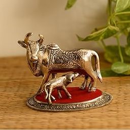 eCraftIndia White Metal Cow and Calf-image-36