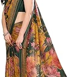 vj fashion Women Printed Georgette Saree with Unstitched Blouse Piece-picture-26