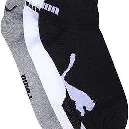 Unisex Cotton Sneakers Ankle Length Socks (White/Grey/Black, Large, Pk3)-18