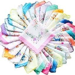 Women Soft Pocket Handkerchiefs Ladies Girls Rumal Hankies Floral Print Handkerchiefs (Print Design May Vary)-20