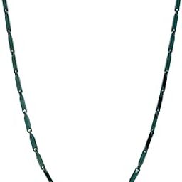 Men Green Rhodium-Plated Stainless Steel Chain (NVR2570 - Green)-image-47