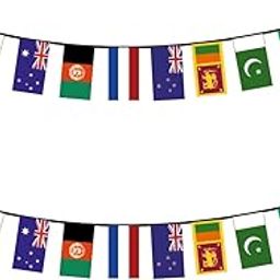 Party Baazaar Cricket Birthday Bunting Banner | Sports Theme Flag Bunting for Tournament | Cricket flag bunting for Home (Pack of 2, Multicolor, Size: 10 feet)-image-45