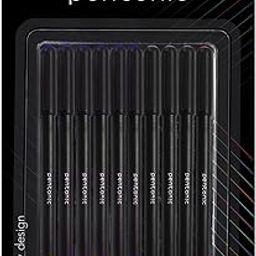 Pentonic 0.7mm Ball Point Pen Blister Pack | Black Body | 6 Blue, 3 Black & 1 Red Ink | Set of 10 Pens-picture-10