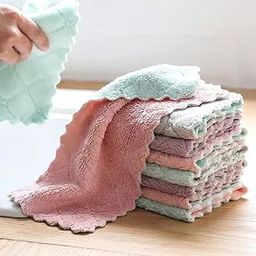 SOBBY 10 Pcs Small Size Kitchen Dish Cleaning Nonstick Oil Coral Velvet Microfiber Wipes Magic Oil Resistant Kitchen Cleaning Cloth -10 pcs - 15cm x 27cm (15 x 27cm)-1