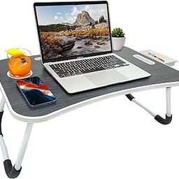 GoRogue Foldable Wooden Mini Laptop Table for Bed, Study Table with Drawer, Tablet/Mobile Holder for Kids & Adults (Black), 40 Centimeters, 60 Centimeters-picture-6