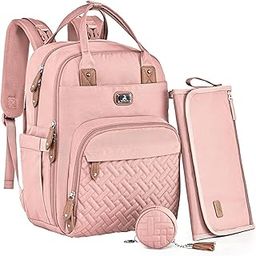 Diaper Bag Backpack with Portable Changing Pad, Pacifier Case and Stroller Straps-image-36