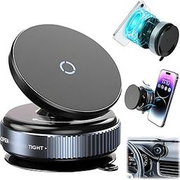PINZOR Car Dashboard Phone Holder 360° Vacuum Magnetic Phone Stand | Universal Suction Cup Car Mount for All Smartphones | Car Accessories-24