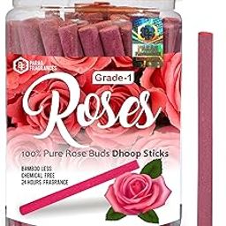 Parag Fragrances Rose Dhoop Sticks/Gulab Dhoop Batti Grade-1 Jar (Pack of 1 x 200Gm) Long Lasting Perfume for 24 Hours Home Fragrance/Meditation/Dhoop for Pooja/Free Dhoop Holder Inside-18