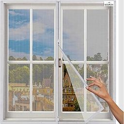 Woodluck Pre-Stitched | Zipper Mosquito Net for Window | Size Height 120 cm x Width 120 cms | Color-White | Durable Mesh Fiberglass Net for Windows & Insect Nets with Strong Self Adhesive Hook Tape-image-40