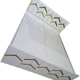 TEAKOUT Modern White Headboard with Zigzag Design, Wall-Mounted, Double Bed Size-image-6