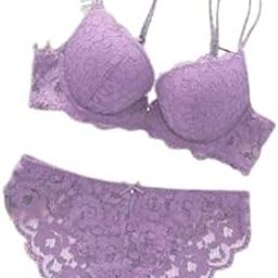 Women Padded Bra & Bikini Panty Set Sexy Lingeries for Honeymoon Bridal Lace Push-Up Bra Set Panty Sexy Soft Elegant Padded Bra Panty Set-image-63