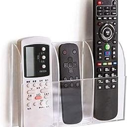 Acrylic Remote Control Holder Mobile/Cosmetic/Stationery Plastic Stand Wall Mounted Multipurpose Organiser for Home - 5mm Thickness-21