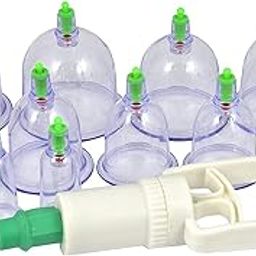 AQTUS 12 Cup Vacuum Chinese Cupping Therapy Hijama Set for Improve Blood Circulation, Relieve Pain, Reduce Swelling, Reduces Blood Fat and Detoxification-image-1