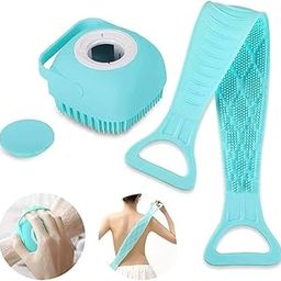 S-2 silicone Soft Cleaning Body Bath Brush With Shampoo Dispenser and Back Scrubber Bath Brush For Kids Men And Women(Combo-offer)-image-70