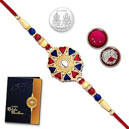 Rakhi For Brother, Rakhi For Brother And Bhabhi, Rakhi Gift For Brother, Unisex Adult Rakhi For Brother Pack of 1, Rakhi WIth Gift, Rakhi Combo, Golden Rakhi (K1_259)-image-23