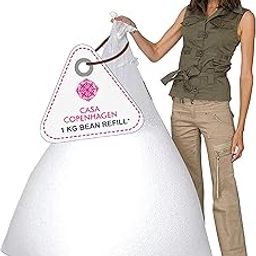 Casa Copenhagen Premium Virgin Grade Thermocol Balls Refill for Pillows, Sofa, Bean Bags, Soft Toys & Beans for Bean Bag Refill 1 Kg - (White)-image-77