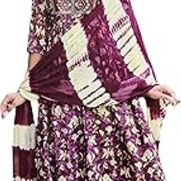 Paavai Boutique Women's Cotton Embroidered Long Anarkali Kurti with Pant and Dupatta Set | Pack of 1 (IN, Alpha, L, Regular, Violet)-image-74