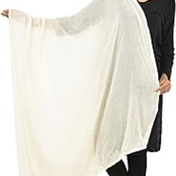 Cotton Dupatta Solid Color Off White Soft Solid Shawl/Wrap/Stole Bollywood-image-95