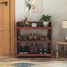 Aakro Multipurpose Rack | Shoe Rack | Magazine Rack | Sheesham Wood | Honey Finish | 28x28x12 inches-image-68