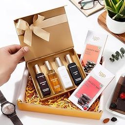 IGP Tempting Delights Personalized Father?s Day Gift Hamper | La French Oud Perfumes Gift Set | Velvety Bar Roasted Almonds & Mixed Berries | Custom Greeting Card | Unique Dad Gift-20