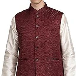 Men's Polyester Digital Floral Printed Ethnic Wear Regular Fit Stylish Traditional Nehru Jacket || Along With Inner Pocket (AC-ZO 437)-picture-11