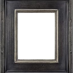 Museum Plein Air Picture Frame Antique Black W/ Silver Trim Finish Wooden Art Frame For Canvas Artwork - 20X24 3.5 Inch Wide-image-32