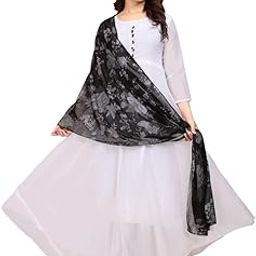 Women's Gorgette Regular Fit Full Length Mogle Gown with Beautiful Dupatta with Elegant Design for Wedding, Parties, Traditional, Festivals, Family Functions-picture-30