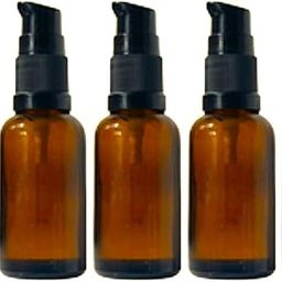 VOW 10 ML Amber Color Empty Glass Round Bottle with Serum Pump n Black Cap for Essential Oils, Lotion, Cosmetics, Multipurpose Bottle_Pack Of 3-9