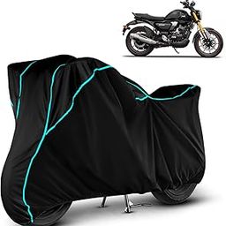 VOICO Water Resistant Bike Cover Dustproof UV Protection Bike Body Cover for TVS Ronin All-Weather Protection with Aqua Blue Piping - (Black)-image-32