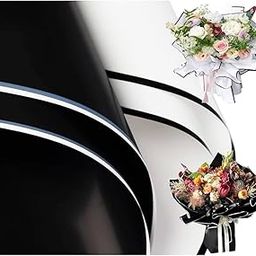 3A Featuretail Assorted Colour Waterproof Flower or Gift Wrapping Premium Paper Sheet | Korean Style Bouquet Wrap Sheets, 23 Inch x 23 Inch, Pack of (Black & White, 10pc Pack)-13