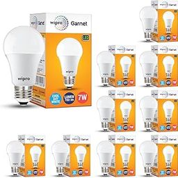wipro Garnet 9W LED Bulb for Home & Office |Cool Day White (6500K) | E27 Base|220 degree Light coverage |4Kv Surge Protection |400V High Voltage Protection |Energy Efficient | Pack of 10-picture-12