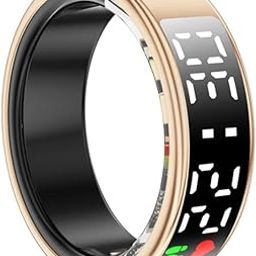 2025 New Smart Ring with LED Display Screen, Health Tracker for Men Women, Fitness Ring, Sleep Tracker, Waterproof-Step Tracker with Charging Case/Heart Rate/Blood Oxygen for iOS Android (Gold, #11)-12
