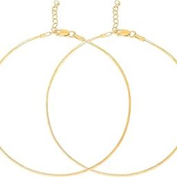 925 Sterling Silver Modest Minimal Gold Plating Anklet (Pair) | Gift for Women & Girls | With Certificate of Authenticity & 925 Stamp-image-21