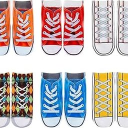 6 Pairs 3D Print Pattern Socks Funny Socks Flip Flops Design Socks Look Like Shoes Fun Gifts-image-7
