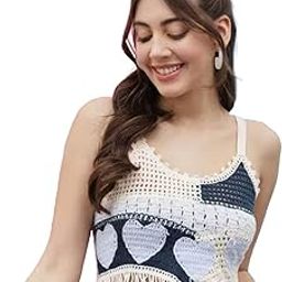 Women Smock Summer Sleeveless Boho Crochet Knit Crop Cami Tank Top 115-picture-32