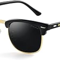Semi-Rimless Polarized Sunglasses for Men Women,Square Sunglasses for UV Protection 1108-image-9