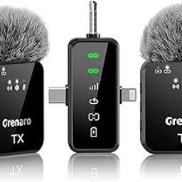 GRENARO 3-in-1 mic for YouTube Wireless for iPhone/Android/Camera - Microphone for Recording with LED Display, 164ft Range, Mute/Reverb/Noise Reduction for YouTube, Live Streaming, Vlogging-15
