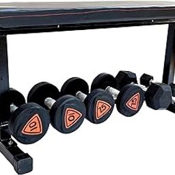 Protoner Flat bench with dumbbell rack-15