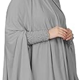 Women Stretchable Jersey Smoking Sleeve Jilbab Cum Prayer khimar Hijab (Free Size)-image-97