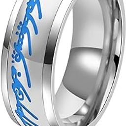 8mm Glowing in The Dark The Lord of The Rings Ring for Men and Women Aurora Spinner Fidgety Anxiety Magic Ring Glow Ring Luminous Worry Anxious Rings,Size6-12-image-34