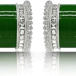 Bridal Punjabi Long Chuda Bangle Set with Rajwadi Kada for Women's (1 Pair)-20