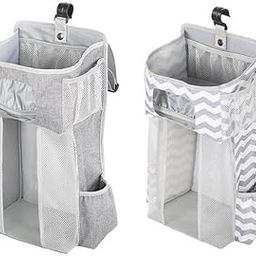 Meadawgs Baby Crib Bed Hanging Bag Rack Bedside Diaper Organizer Bag PP Support Plate Gray-image-48