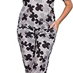 Women's Poly Cotton Printed Woven Round Neck T-shirt&Trouser Co-Ord Set |Night Suite Set| Top&Bottom Set-picture-5