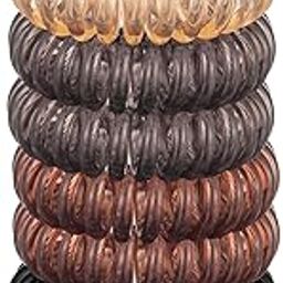 Lyrovo 8pcs Spiral Hair Ties for Women - Creaseless and Dent-free Coil Hair Ties No Damage, Phone Cord Coils | Made of Flexible and Durable Plastic | Ideal for Daily Use - Brunette (Multi, 8 Count (Pack of 1))-image-70