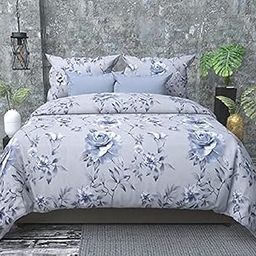 Laying Style™ Soft Glace Cotton King Size Duvet Cover II Razai Cover II Quilt Cover for Double Bed Size with Zipper (Dohars) 90x100 inch- Multi-image-16