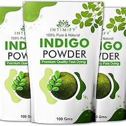 INTIMIFY Indigo Powder For Black Hair | Natural Hair Colour For Women & Men 300 gms (Pack of 3)-image-7